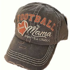 NWT Kbethos Football Mama May Yell Loudly baseball hat stylr Cap Gray